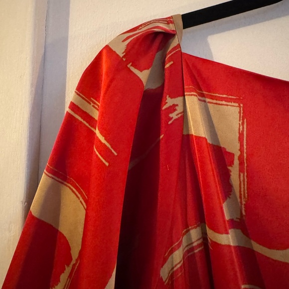 Banana Republic Red and Gold Midi Dress - Picture 4 of 11